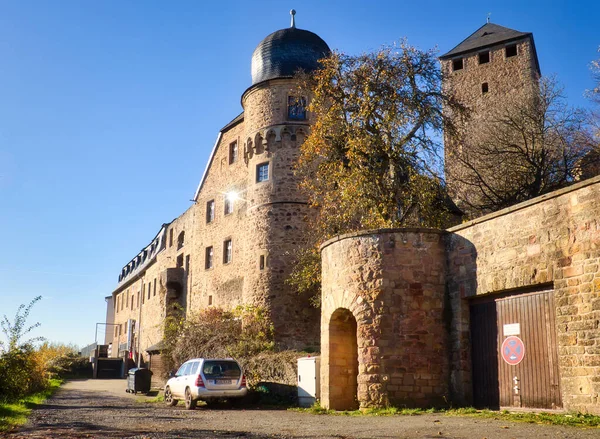 Sol Reflekterar Från Ett Fönster Sidan Lichtenberg Slott Solig Höst — Stockfoto