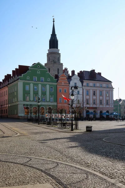 Historiske Bygninger Torvet Boleslawiec Polen Efterårsdag - Stock-foto