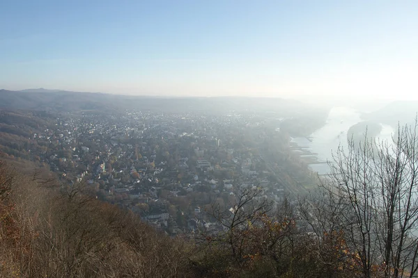 Konigswinter Allemagne Novembre 2020 Bâtiments Konigswinter Près Rhin Par Après — Photo