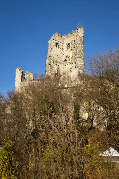 Konigswinter Γερμανία Νοεμβρίου 2020 Ερειπωμένα Ερείπια Κάστρου Drachenfels Ένα Λόφο — Φωτογραφία Αρχείου