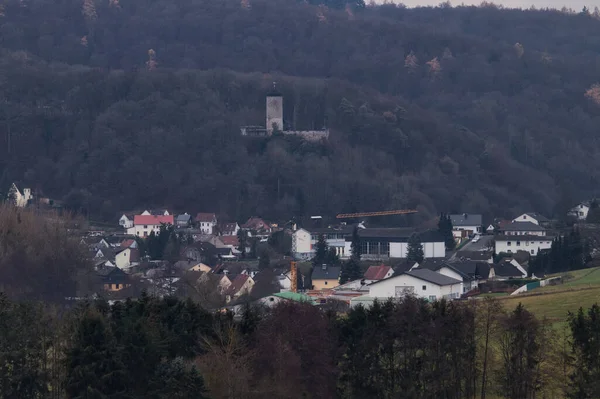 Braunfels Germany December 2020 Burg Philippstein Surrounded Trees Hill Buildings — Photo