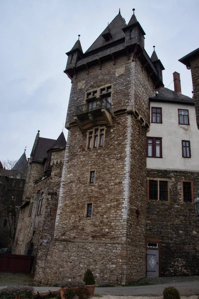 Braunfels Germany December 2020 Tower Medieval Castle Braunfels Germany Cloudy — Stockfoto