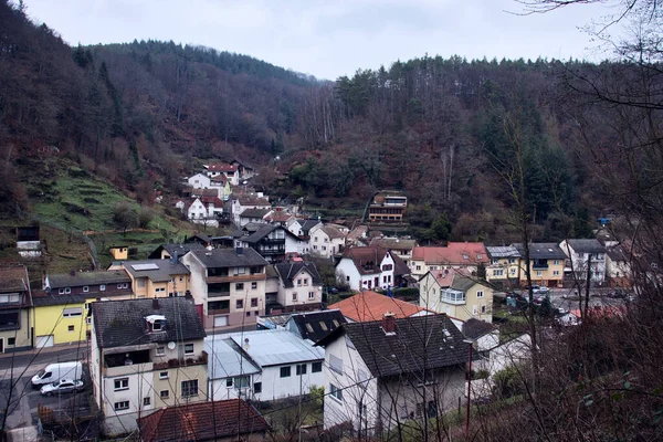 Frankenstein Allemagne Décembre 2020 Maisons Dans Petit Village Allemand Dans — Photo