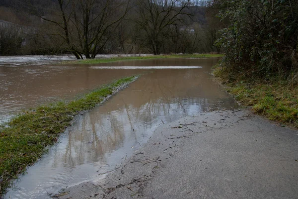 Carretera Inundada Después Fuertes Lluvias — Foto de Stock