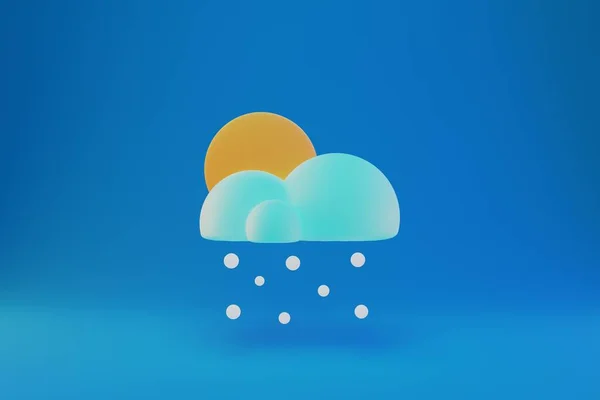 Granizo icono de invierno frío 3d ilustración — Foto de Stock