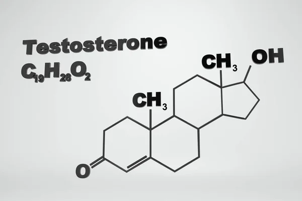 testosterone formula grayscale in 3d style. render illustration