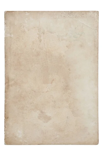 Zeer Oude Grunge Kraft Bruin Papier Met Vlekken Witte Geïsoleerde — Stockfoto