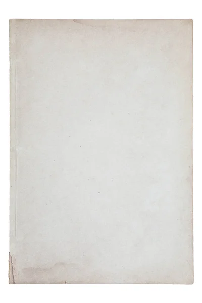Zeer Oude Grunge Kraftpapier Met Vlekken Witte Geïsoleerde Achtergrond — Stockfoto