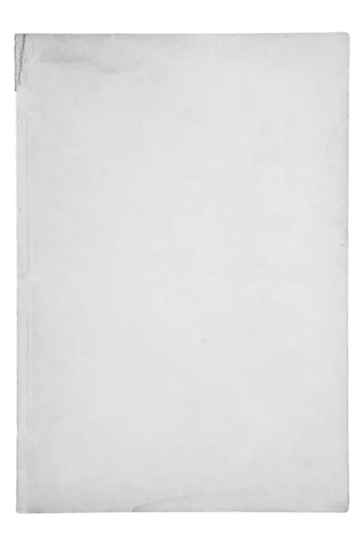Szary Kraft Podarty Papier Plamami Białym Izolowanym Tle — Zdjęcie stockowe