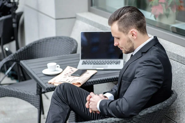 Bad news, bad luck, the deal fell through. Businessman sitting a