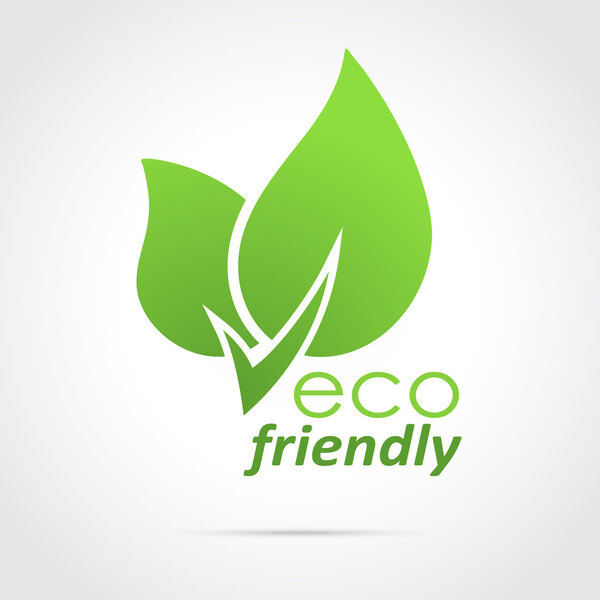 Eco friendly icon green leaves