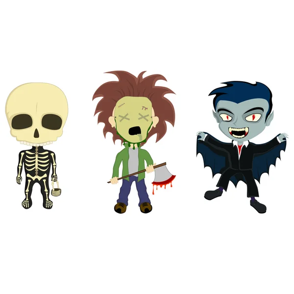 Disfraz de Halloween Niños — Vector de stock