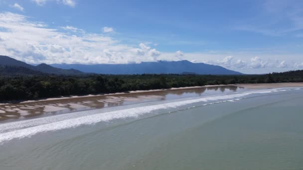 Pantai Pugu Gondol Siar Dan Pandan Daerah Lundu Bagian Paling — Stok Video