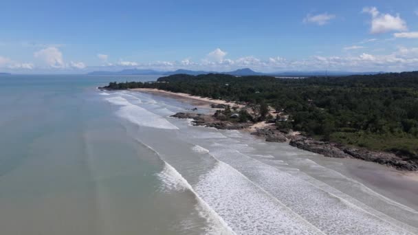 Praias Pugu Gondol Siar Pandan Área Lundu Parte Mais Sul — Vídeo de Stock