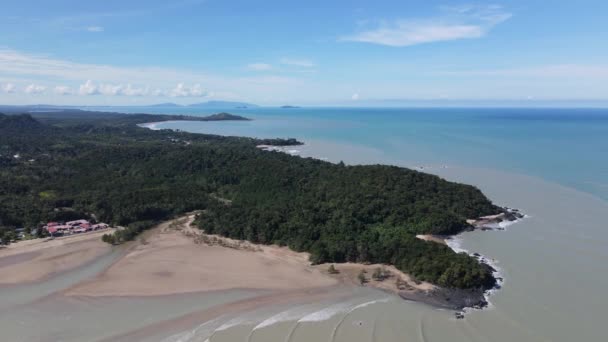 Plaże Pugu Gondol Siar Pandan Obszarze Lundu Najbardziej Południowej Części — Wideo stockowe