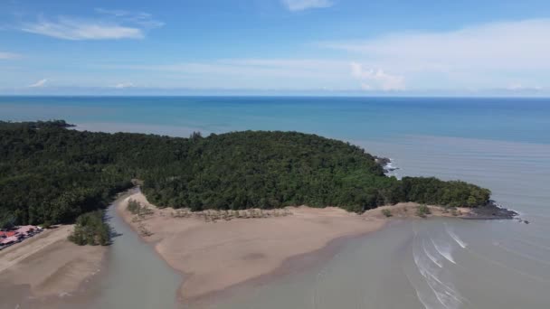 Praias Pugu Gondol Siar Pandan Área Lundu Parte Mais Sul — Vídeo de Stock