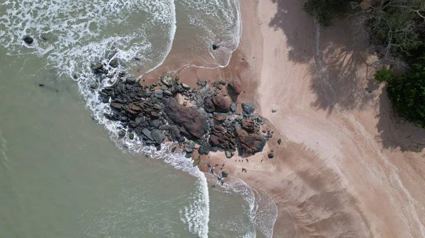 Telok Teluk Melano Coastline Serabang Beach Najbardziej Południowym Krańcu Tanjung — Zdjęcie stockowe