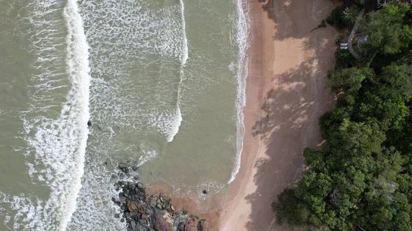 Telok Teluk Melano Coastline Serabang Beach Najbardziej Południowym Krańcu Tanjung — Zdjęcie stockowe