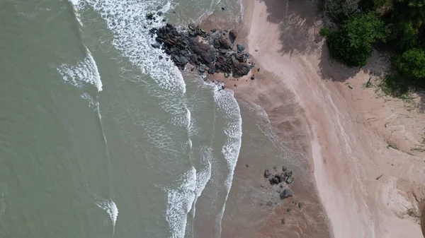 Die Telok Teluk Melano Küste Und Der Serabang Strand Südlichsten — Stockfoto