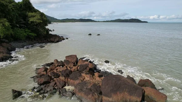 Die Telok Teluk Melano Küste Und Der Serabang Strand Südlichsten — Stockfoto