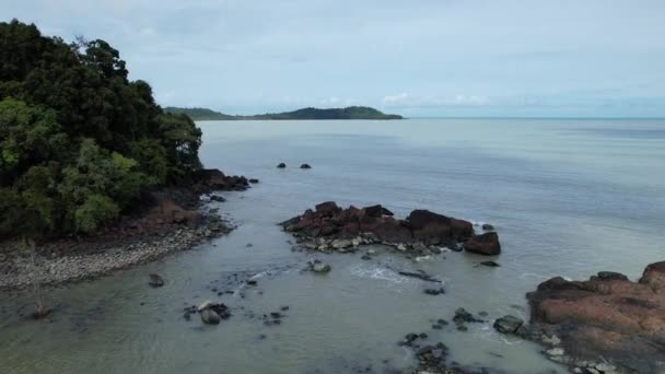 Telok Teluk Melano Coastline Serabang Beach Najbardziej Południowym Krańcu Tanjung — Wideo stockowe