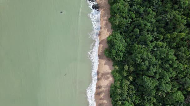 Telok Teluk Melano Coastline Och Serabang Beach Den Sydligaste Spetsen — Stockvideo