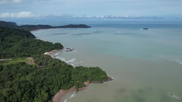 Telok Teluk Melano Coastline Spiaggia Serabang Nella Parte Più Meridionale — Video Stock