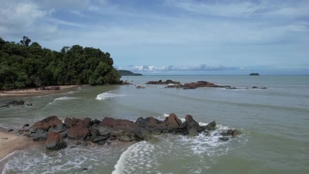 Telok Teluk Melano Sahil Hattı Serabang Plajı Sarawak Borneo Adası — Stok video