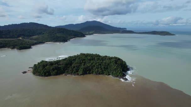 Telok Teluk Pantai Melano Dan Pantai Serabang Ujung Paling Selatan — Stok Video