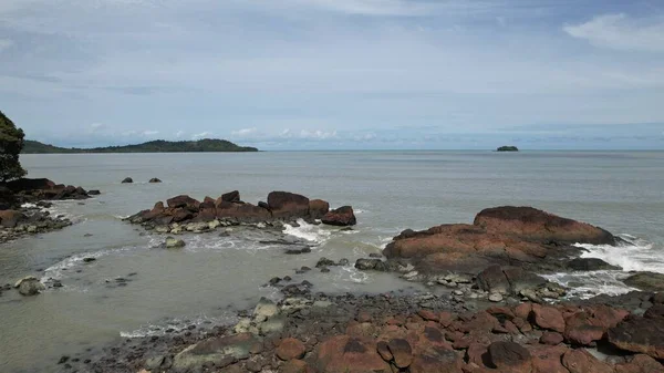 Telok Teluk Melano Coastline Och Serabang Beach Den Sydligaste Spetsen — Stockfoto