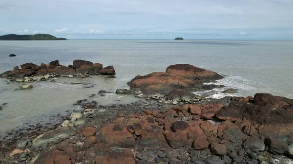 Telok Teluk Melano Coastline Och Serabang Beach Den Sydligaste Spetsen — Stockfoto