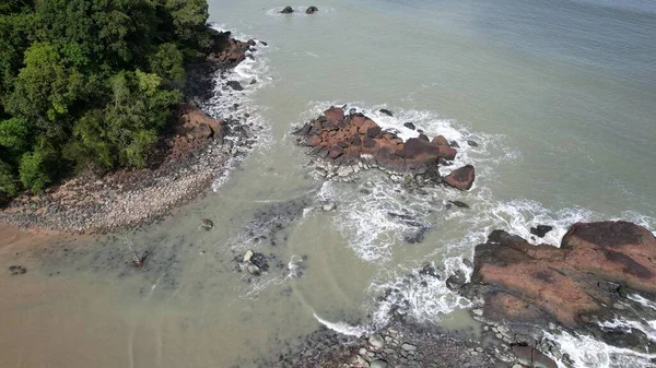 Telok Teluk Melano Coastline Och Serabang Beach Den Sydligaste Spetsen — Stockfoto