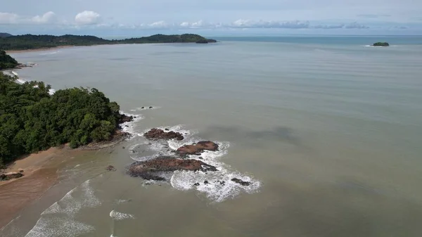 Telok Teluk Melano Coastline Serabang Beach Najbardziej Południowym Krańcu Tanjung — Zdjęcie stockowe