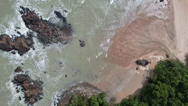 Узбережжя Телок Телук Мелано Пляж Серабанг Найпівденнішому Краю Танджунг Дату — стокове фото