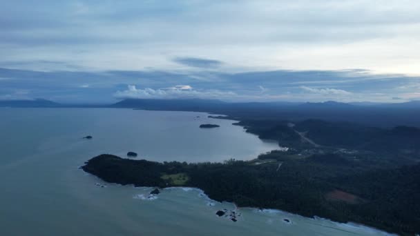 Telok Teluk Melano Sahil Hattı Serabang Plajı Sarawak Borneo Adası — Stok video