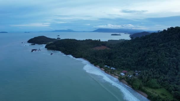 Telok Teluk Melano Coastline Serabang Beach Najbardziej Południowym Krańcu Tanjung — Wideo stockowe