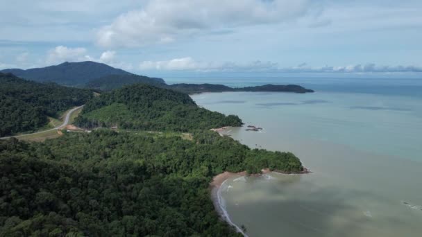 Telok Teluk Melano Coastline Serabang Beach Sarawak Borneo Sziget Tanjung — Stock videók