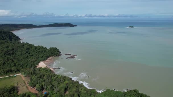 Telok Teluk Melano Coastline Serabang Beach Najbardziej Południowym Krańcu Tanjung — Wideo stockowe