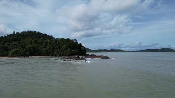 Telok Teluk Melano Coastline Serabang Beach Pointe Méridionale Partie Tanjung — Video