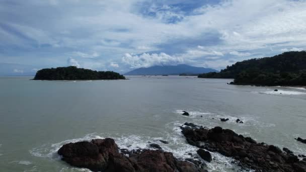 Telok Teluk Melano Coastline Serabang Beach Most Southern Tip Tanjung — Video Stock