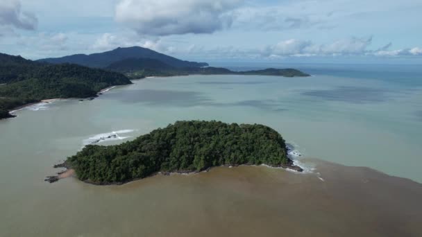 Telok Teluk Melano Coastline Serabang Beach Most Southern Tip Tanjung — Stockvideo