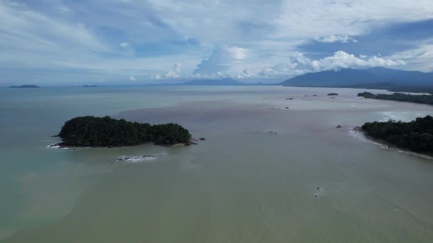 Telok Teluk Melano Coastline Serabang Beach Most Southern Tip Tanjung — 图库视频影像