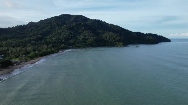 Telok Teluk Melano Coastline Serabang Beach Most Southern Tip Tanjung — Stockvideo