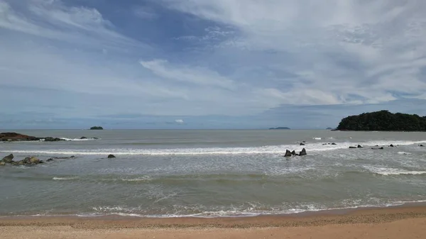 Telok Teluk Melano Coastline Serabang Beach Najbardziej Południowym Krańcu Tanjung — Zdjęcie stockowe