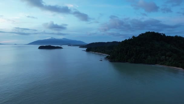 Die Telok Teluk Melano Küste Und Der Serabang Strand Südlichsten — Stockvideo