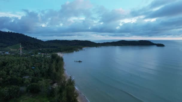 Telok Teluk Melano Coastline Serabang Beach Most Southern Tip Tanjung — Vídeo de Stock