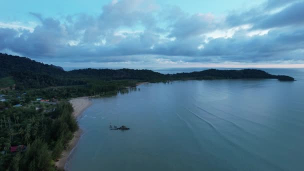 Telok Teluk Melano Coastline Serabang Beach Pointe Méridionale Partie Tanjung — Video