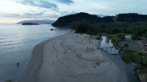 Telok Teluk Melano Coastline Serabang Beach Most Southern Tip Tanjung — Video Stock