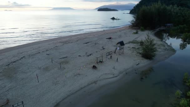 Die Telok Teluk Melano Küste Und Der Serabang Strand Südlichsten — Stockvideo