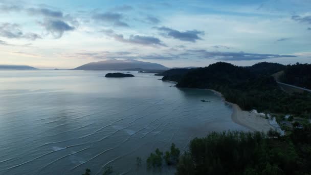 Die Telok Teluk Melano Küste Und Der Serabang Strand Südlichsten — Stockvideo